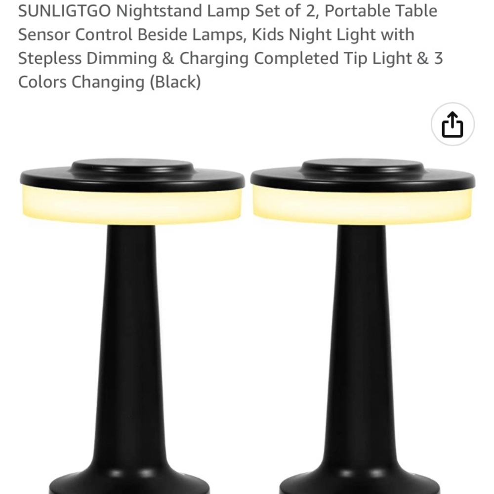 Set of 2 portable table sensor control lamps